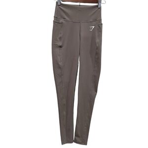 Gymshark Dreamy Leggings Army Green Side Pockets High Rise Size XS